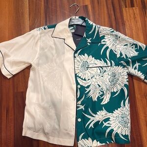 Prada Silk Short Sleeve Shirt with Floral Design